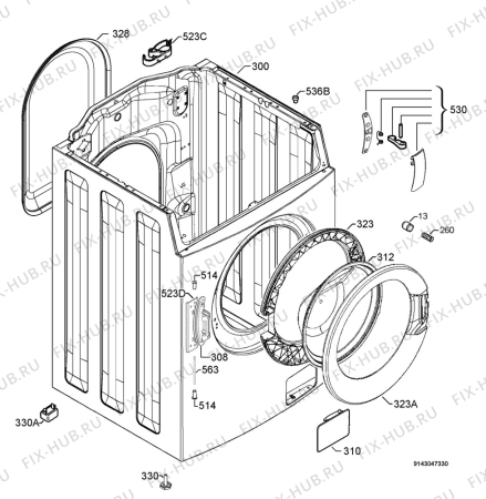 Взрыв-схема стиральной машины Electrolux EWF12680W - Схема узла Housing 001