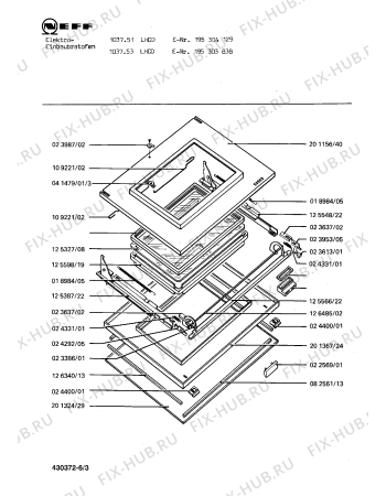 Взрыв-схема плиты (духовки) Neff 195304129 1037/51LHCD - Схема узла 03