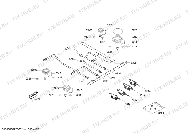 Схема №3 3CEB440 с изображением Шина для духового шкафа Bosch 00362138