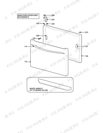 Взрыв-схема плиты (духовки) Parkinson Cowan CLASSICGRN - Схема узла H10 Main Oven Door (large)