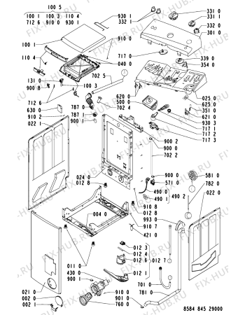 Схема №1 EV 845 с изображением Микропереключатель для стиралки Whirlpool 481228219235