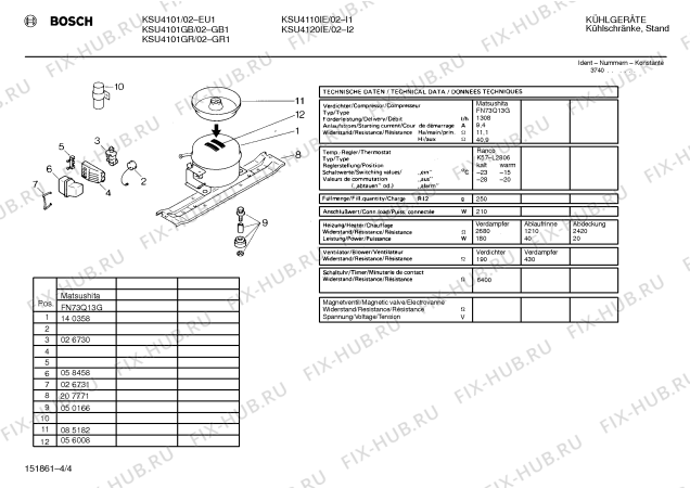 Взрыв-схема холодильника Bosch KSU4101GR - Схема узла 04
