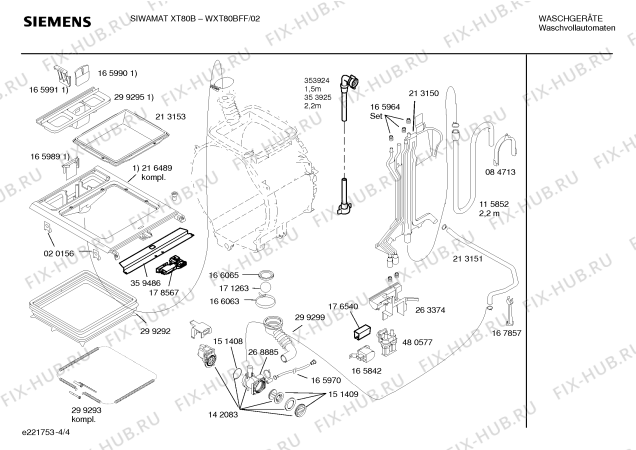 Взрыв-схема стиральной машины Siemens WXT80BFF SIEMENS SIWAMAT XT80B fuzzy plus - Схема узла 04