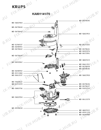 Схема №1 KA801141/70 с изображением Элемент корпуса для кухонного комбайна Krups MS-4A02522
