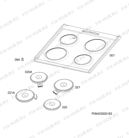 Схема №2 40095FA-WN с изображением Клавиша для плиты (духовки) Aeg 140045732033