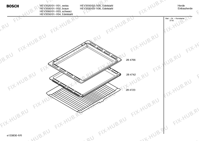 Схема №1 HEV3500 с изображением Инструкция по эксплуатации для плиты (духовки) Bosch 00527712
