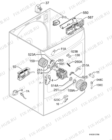 Взрыв-схема сушильной машины Zanussi Electrolux TCE7127W - Схема узла Electrical equipment 268