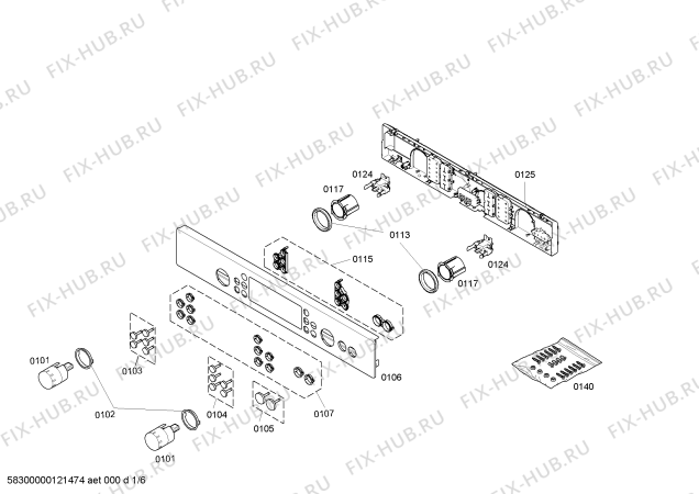Схема №1 HBCKBA15 с изображением Модуль реле для плиты (духовки) Bosch 00642317