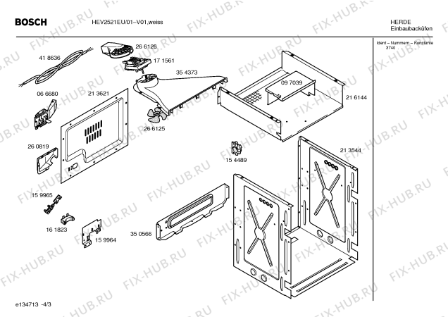 Взрыв-схема плиты (духовки) Bosch HEV2521EU - Схема узла 03