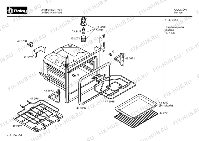 Схема №1 3HT503B с изображением Ручка выбора программ для электропечи Bosch 00424167