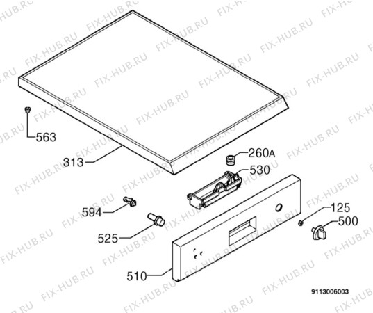 Взрыв-схема посудомоечной машины Ebd SP4250W - Схема узла Command panel 037