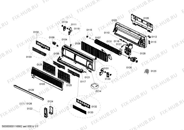 Схема №1 B1ZAI18206 с изображением Плата для кондиционера Bosch 00604378