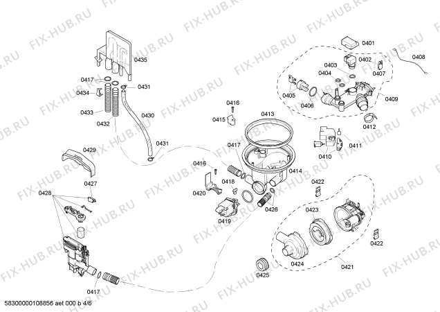 Взрыв-схема посудомоечной машины Bosch SHV46C13UC Bosch - Схема узла 04