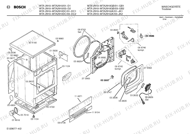 Схема №2 WT44010 SIWATHERM PLUS 4401 с изображением Инструкция по установке/монтажу для сушилки Bosch 00515292