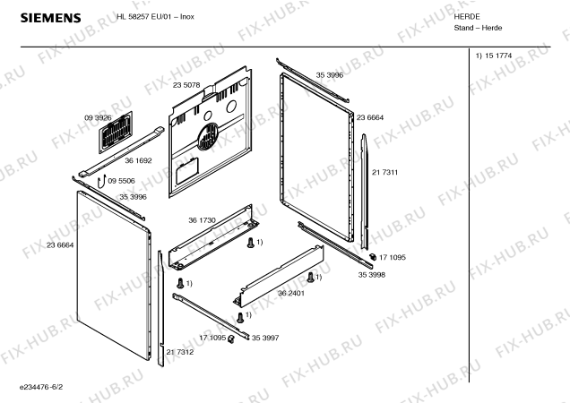 Взрыв-схема плиты (духовки) Siemens HL58257EU - Схема узла 02