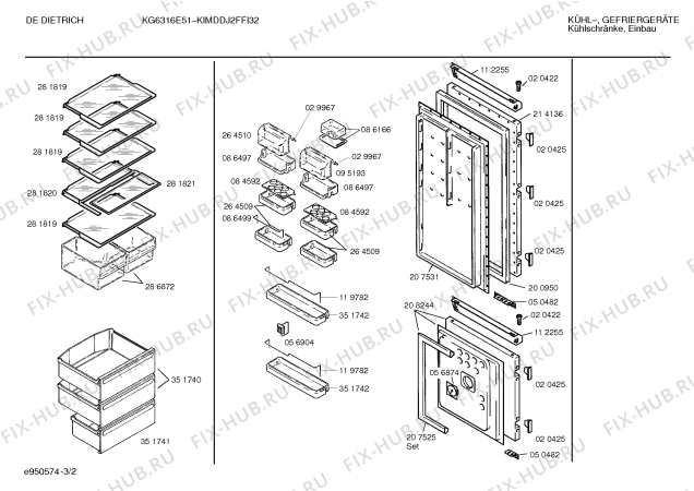 Схема №1 KIRDDJ1FF RG6160D70 с изображением Поднос для холодильника Bosch 00264509