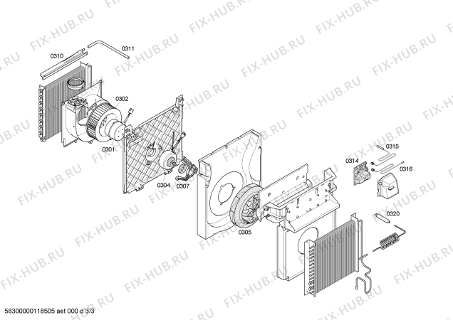 Схема №1 PA20001M с изображением Задняя часть корпуса для кондиционера Siemens 00475381