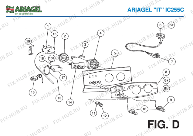 Взрыв-схема кондиционера Ariagel IC 255C - Схема узла 4