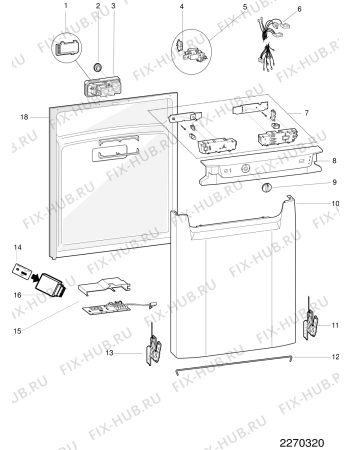 Взрыв-схема посудомоечной машины Hotpoint-Ariston LBF51ITHAR (F064698) - Схема узла