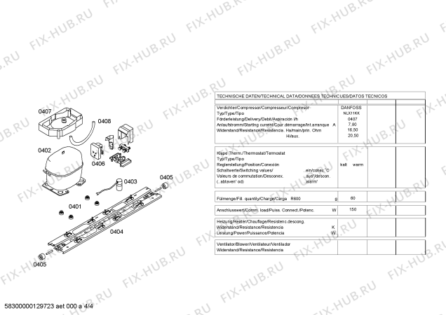 Взрыв-схема холодильника Balay 3KFB7915 - Схема узла 04