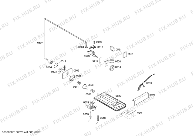 Схема №2 HSF65K30NO LC3 с изображением Ручка управления духовкой для плиты (духовки) Bosch 00494826