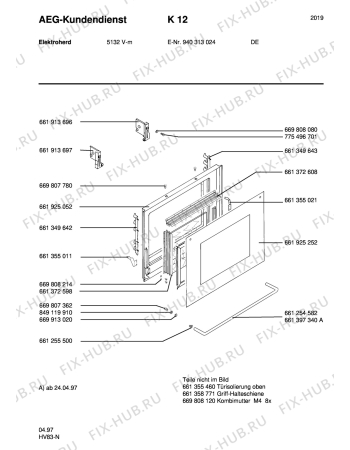Взрыв-схема плиты (духовки) Aeg 5132V-M - Схема узла Section3