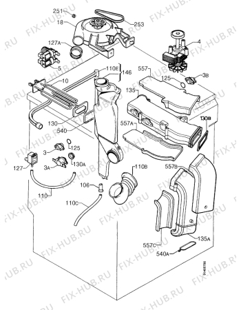 Взрыв-схема стиральной машины Zanussi WIJ1273 - Схема узла Dryer equipment