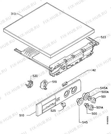 Взрыв-схема стиральной машины Zanussi FLS624C - Схема узла Command panel 037