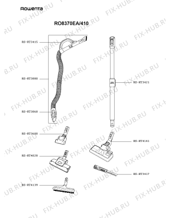 Взрыв-схема пылесоса Rowenta RO8370EA/410 - Схема узла OP005074.8P4