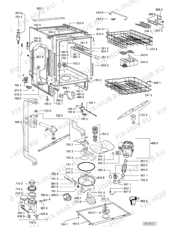 Схема №1 PDSU 5072/1 A с изображением Панель для посудомоечной машины Whirlpool 481231019117