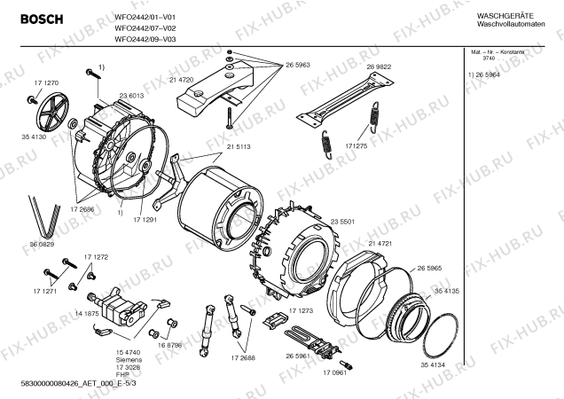 Схема №1 WFO2442 Maxx WFO2442 с изображением Инструкция по эксплуатации для стиралки Bosch 00591158