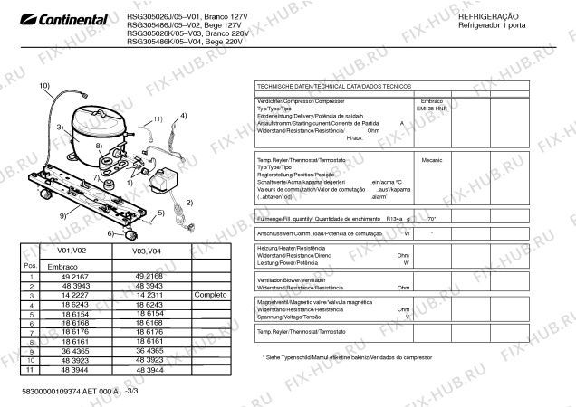 Схема №1 RSV355526J CONTINENTAL с изображением Крышка для холодильника Bosch 00425527