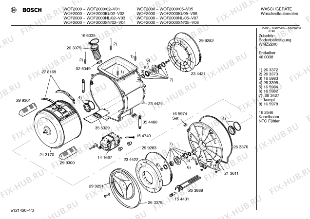 Схема №1 WOF2000IG WOF2000 с изображением Инструкция по эксплуатации для стиральной машины Bosch 00523486