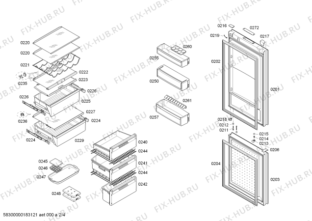 Схема №2 KG36NST40 с изображением Силовой модуль для холодильной камеры Bosch 00654614