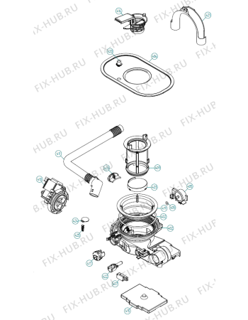 Взрыв-схема посудомоечной машины Pelgrim GVW698ONY-P01 XL NL   -Black FI Soft (341849, DW70.3) - Схема узла 04