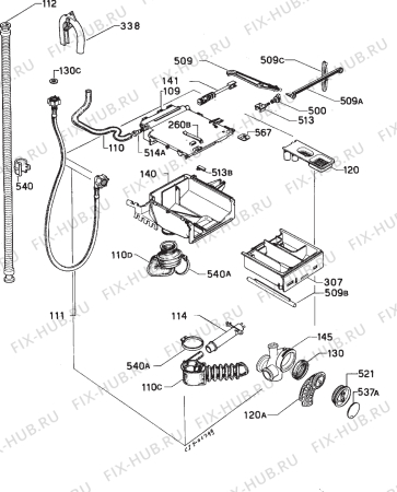 Взрыв-схема стиральной машины Faure 76.08W2 - Схема узла Hydraulic System 272