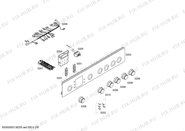 Схема №1 HSV744268N с изображением Панель управления для электропечи Bosch 00668572