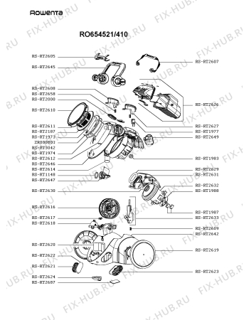 Схема №1 RO653102/410 с изображением Рама для мини-пылесоса Rowenta RS-RT2623