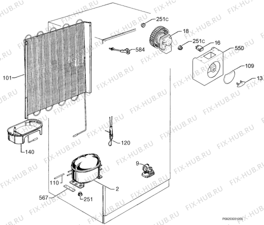 Взрыв-схема холодильника Aeg Electrolux S61290DT0 - Схема узла Cooling system 017