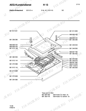 Взрыв-схема плиты (духовки) Aeg COMP. 5310E-M - Схема узла Section3