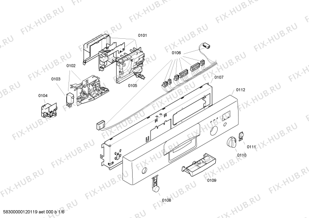 Схема №1 SGS55E08BS с изображением Кабель для посудомоечной машины Bosch 00643742