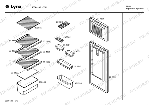 Схема №1 4FS6410 с изображением Панель для холодильной камеры Bosch 00353596