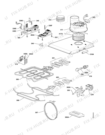 Взрыв-схема плиты (духовки) Electrolux EBGL50VSD - Схема узла Functional parts