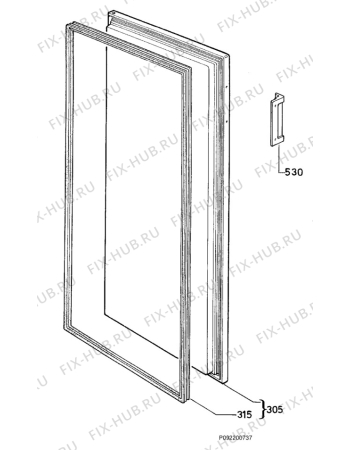 Взрыв-схема холодильника Domoline GS200 - Схема узла Door 003