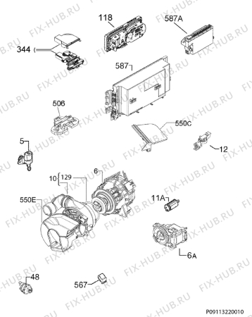 Взрыв-схема посудомоечной машины Zanussi ZDT22003FA - Схема узла Electrical equipment 268