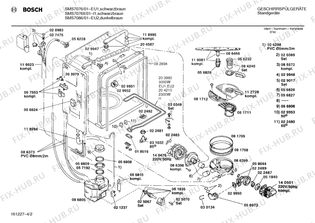 Схема №3 SMS7076 с изображением Панель для посудомойки Bosch 00280916