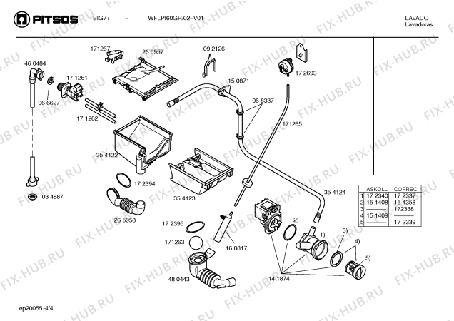 Схема №1 WFLPI60GR big7+ с изображением Таблица программ для стиральной машины Bosch 00184736