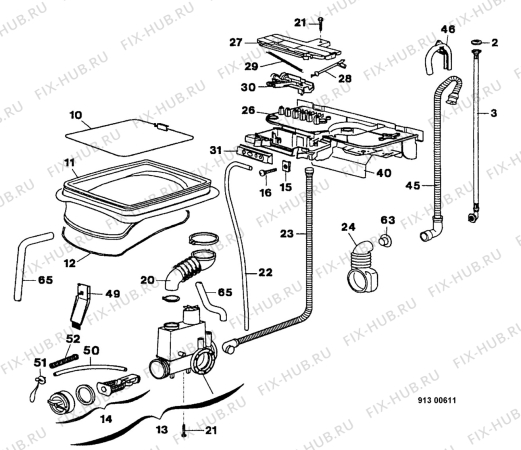 Взрыв-схема стиральной машины Electrolux EW1233T - Схема узла Water equipment