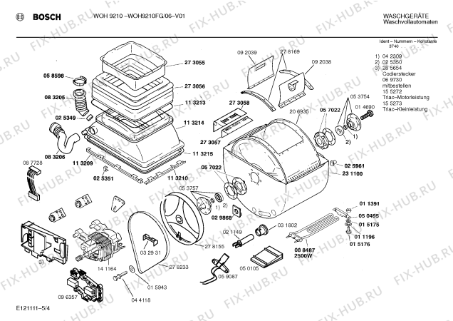 Схема №2 WOH9710 с изображением Инструкция по эксплуатации для стиралки Bosch 00516767
