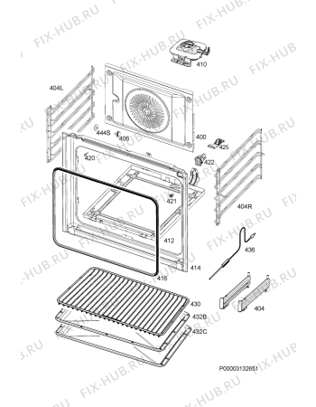 Взрыв-схема плиты (духовки) Electrolux EMB8783ANX - Схема узла Oven